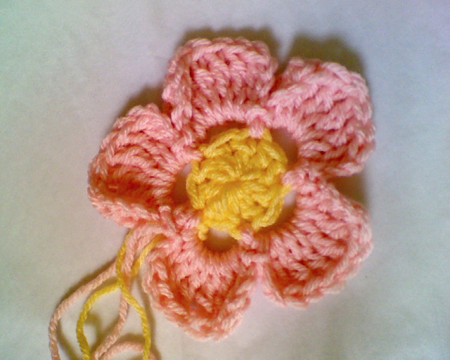 Crochet Five Petal Large Flower