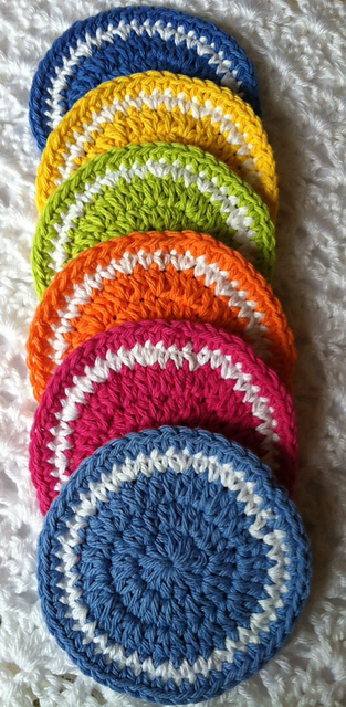 "Colors of the Rainbow" Crochet Coasters