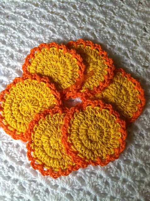 "Sunny Day" Crochet Coaster Set