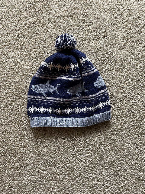 Shark Fair Isle Slouchy Hat