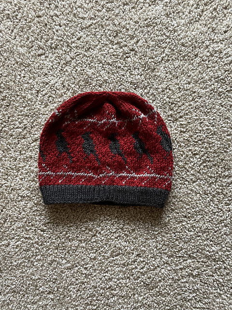 Knitted Cardinal Fair Isle Hat