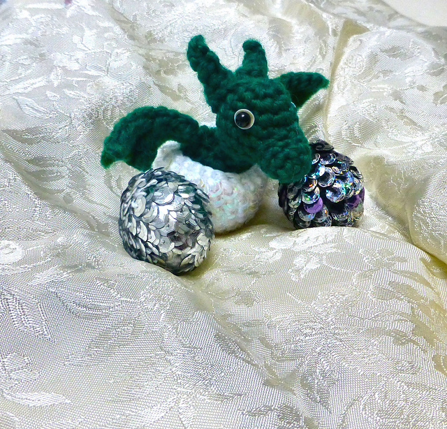 Crochet Dragon Eggs with Baby Dragon