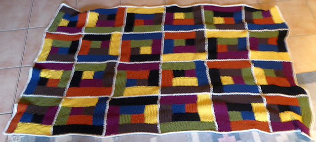 Patchworkdecke mit Kissen