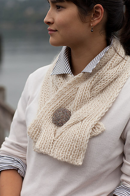 Reversible Cable Neck Wrap & Scarf