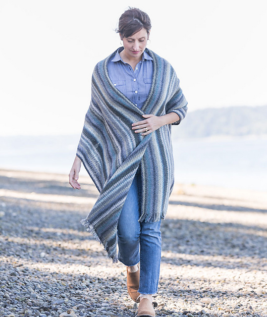 Striped Linen Stitch Wrap & Scarf
