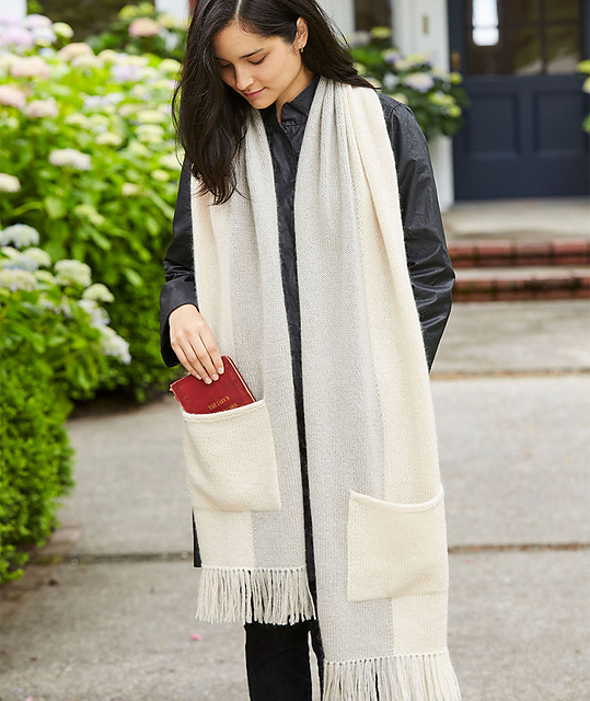 Graphic Two-Tone Wrap & Scarf