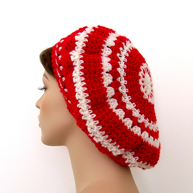 Holiday Candy Cane Beret