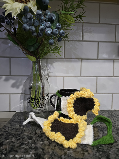 Sunflower coffee cup cozie