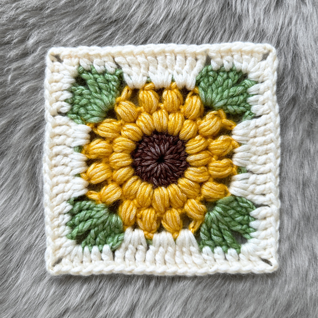 Sunflower Puff Granny Square