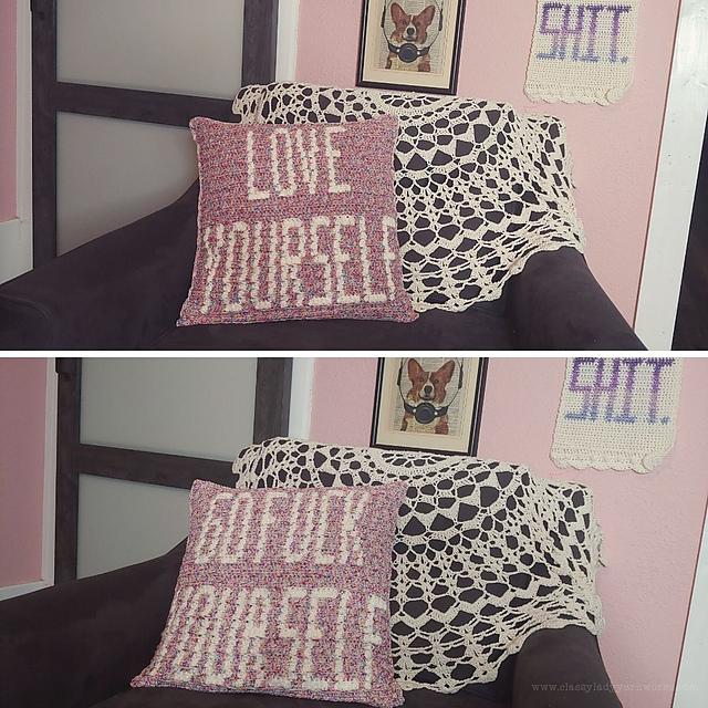 Love Yourself/Go F**k Yourself Pillow