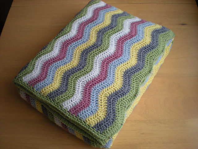 Soft ripple blanket with beads