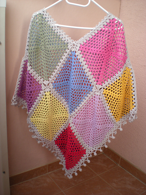 Rainbow poncho