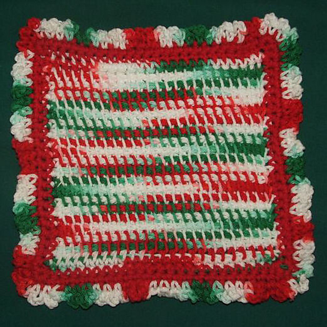 Holiday Ruffles Dishcloth