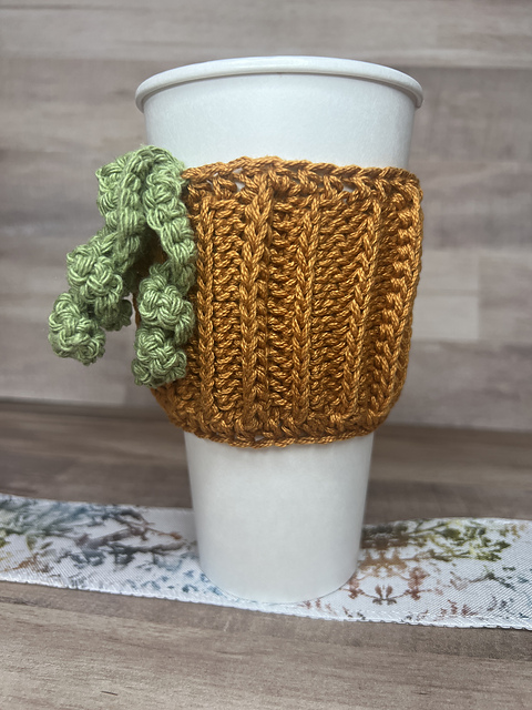 Ridges & Rows Pumpkin Coffee Cozy