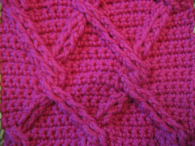 9 Cabled Diamonds