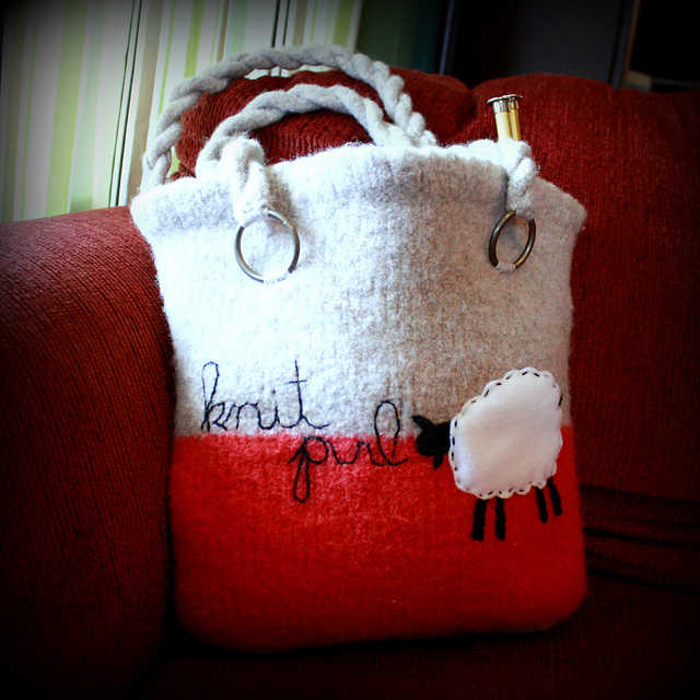 Knit Purl Knitting Project Bag