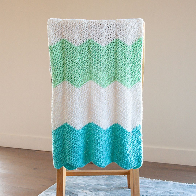 Colorblock Ripple Baby Blanket