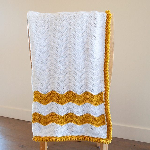 Herringbone Pattern Herringbone Half Double Crochet Baby Blanket