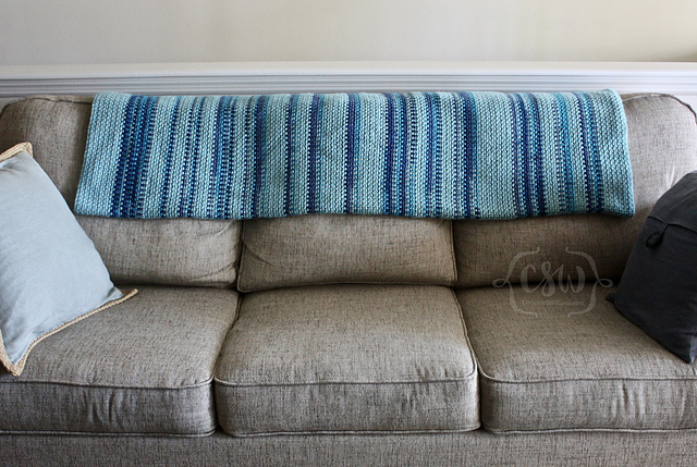Moss Stitch Striped Throw
