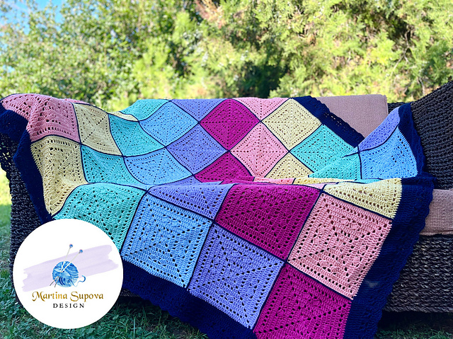 Romantic Granny Squares Blanket