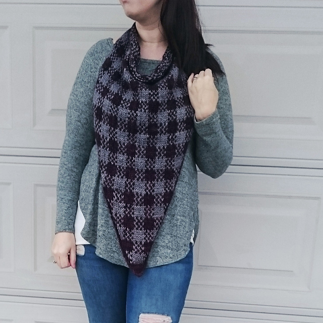 Gingham Button Cowl
