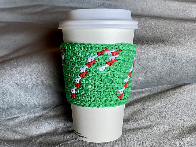 Candy Cane Cup Cozy