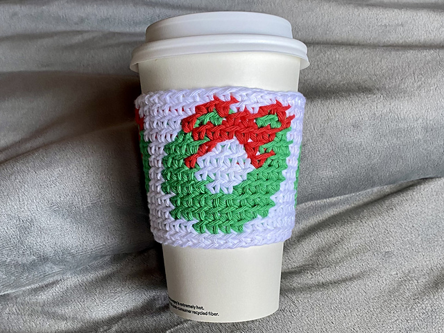 Christmas Wreath Cup Cozy