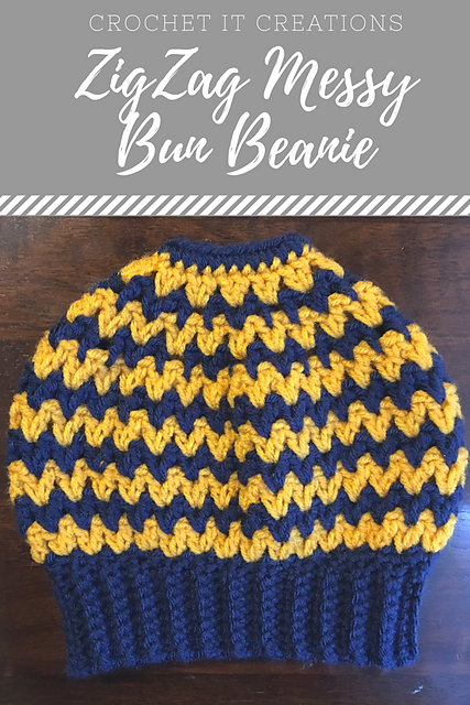 ZigZag Messy Bun Beanie