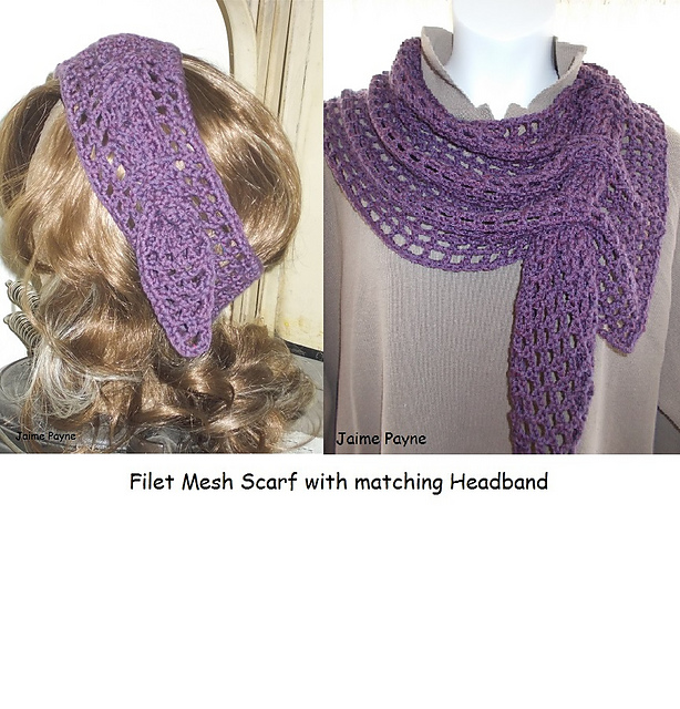Filet Mesh Scarf with matching Headband