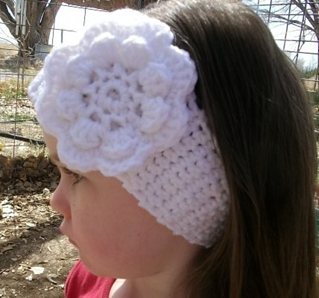 Wide Headband with Flower