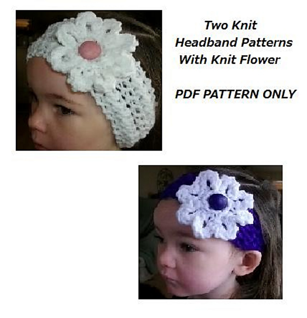 Two Easy Knit Headbands with Knit Flower