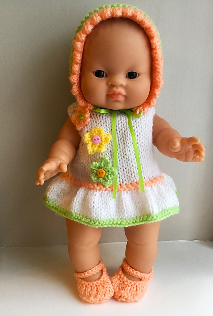 32cm doll flower dress set