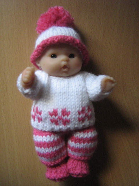 5" Berenguer Doll Winter Sweater Set