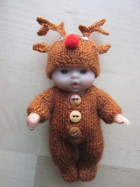 Berenguer Doll Gingerbread Man & Reindeer Outfit