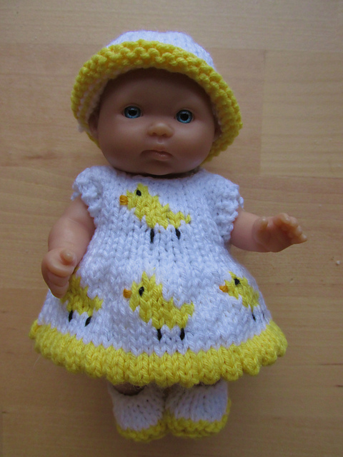 5" Berenguer Easter Chick Dress