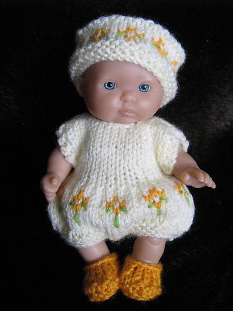 5" Berenguer Flower Romper Set