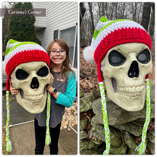 12 Foot Skelly Elf Santa Hat