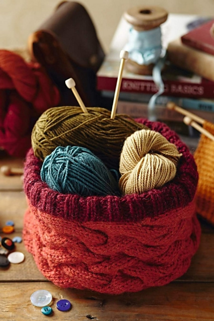 Cable Yarn Basket
