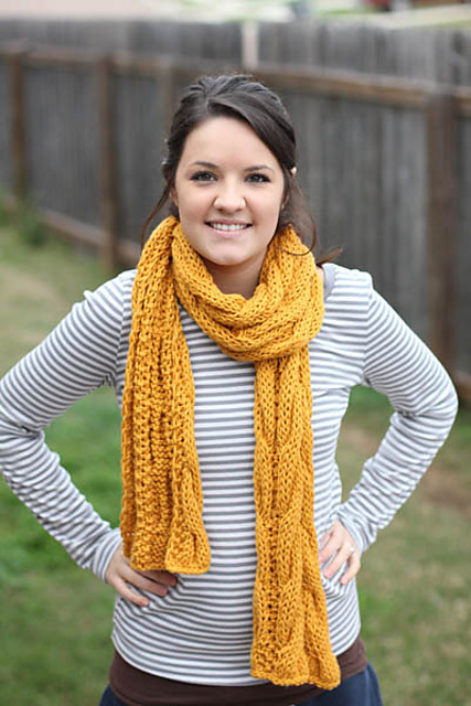 Mustard Cable Scarf