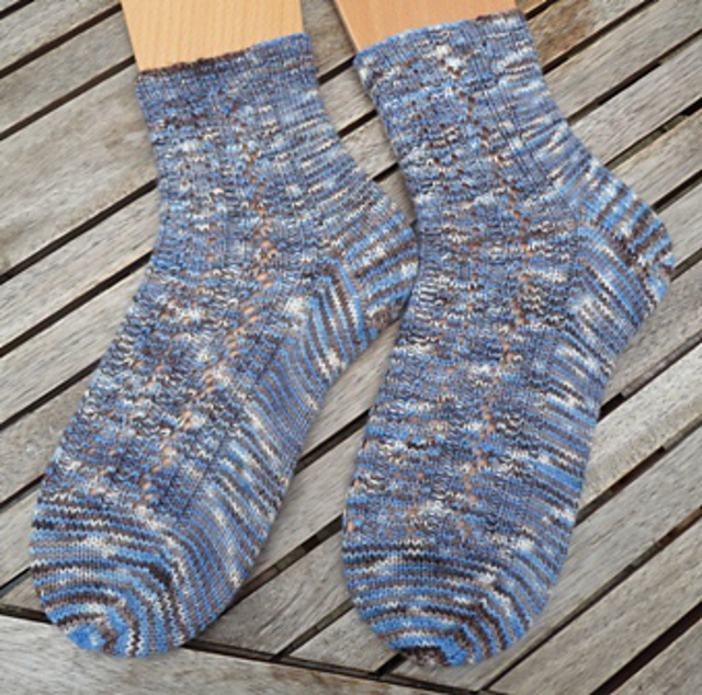 Cloverleaf and Double Eyelet Rib Socks