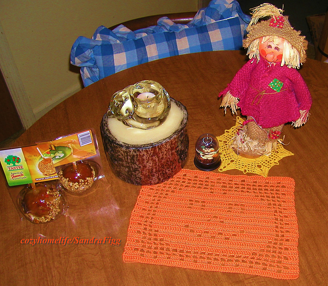 Filet Crochet Pumpkin Mat