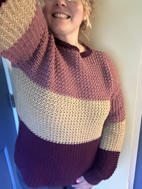 Raspberry Mocha Color Block Sweater