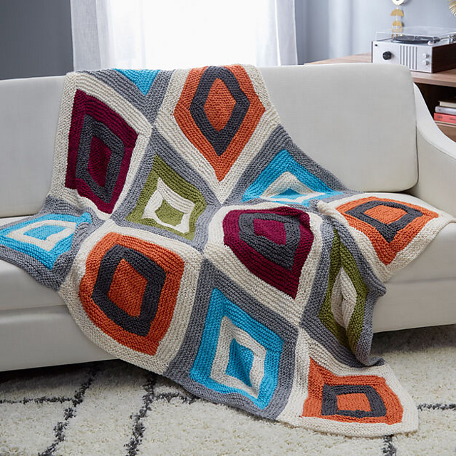 Color Blocks Knit Throw