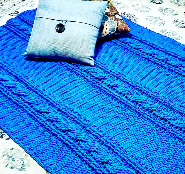 Just Blue Chunky Blanket