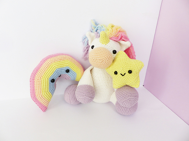 Unicorn set amigurumi Rainbow Star