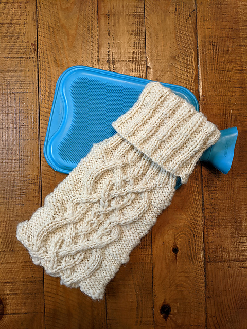 Cabled Hot Water Bottle Cozy