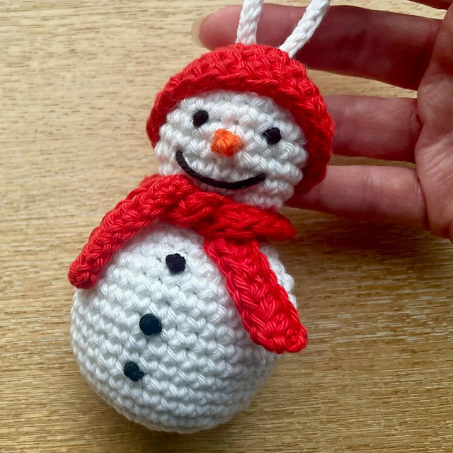Easy Crochet Snowman Ornament