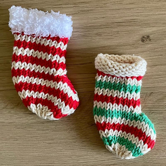 Straight Needles Mini Christmas Stocking