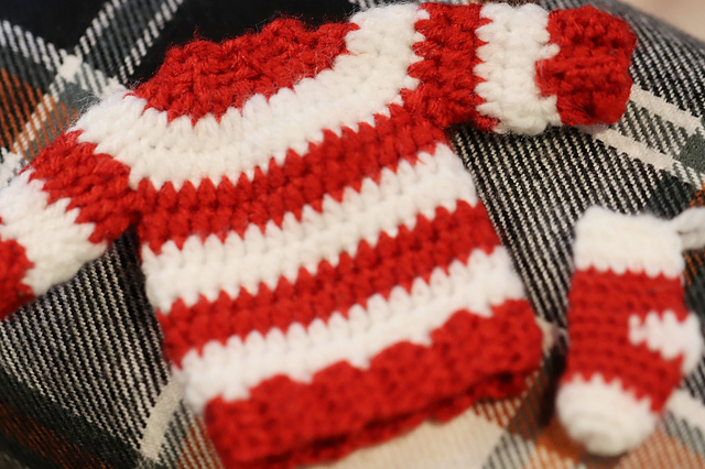 Mini Christmas Sweater and Stocking Ornaments