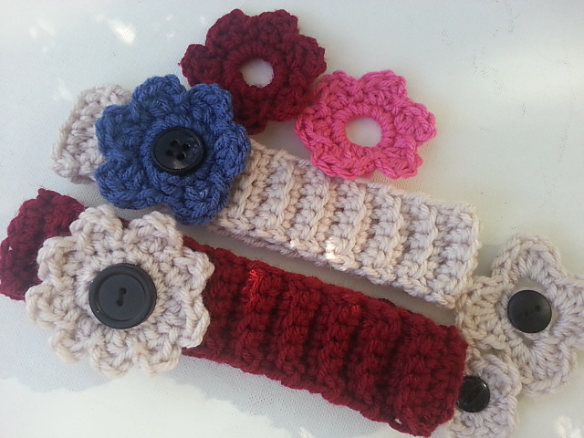 Crochet Flower Headband: 3 Different Types of Flowers or Interchangeable Flowers